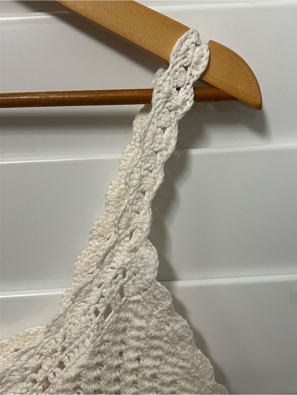 J.Crew Ivory Crochet Button Front Sweater Tank Top Cotton M - Picture 6 of 7
